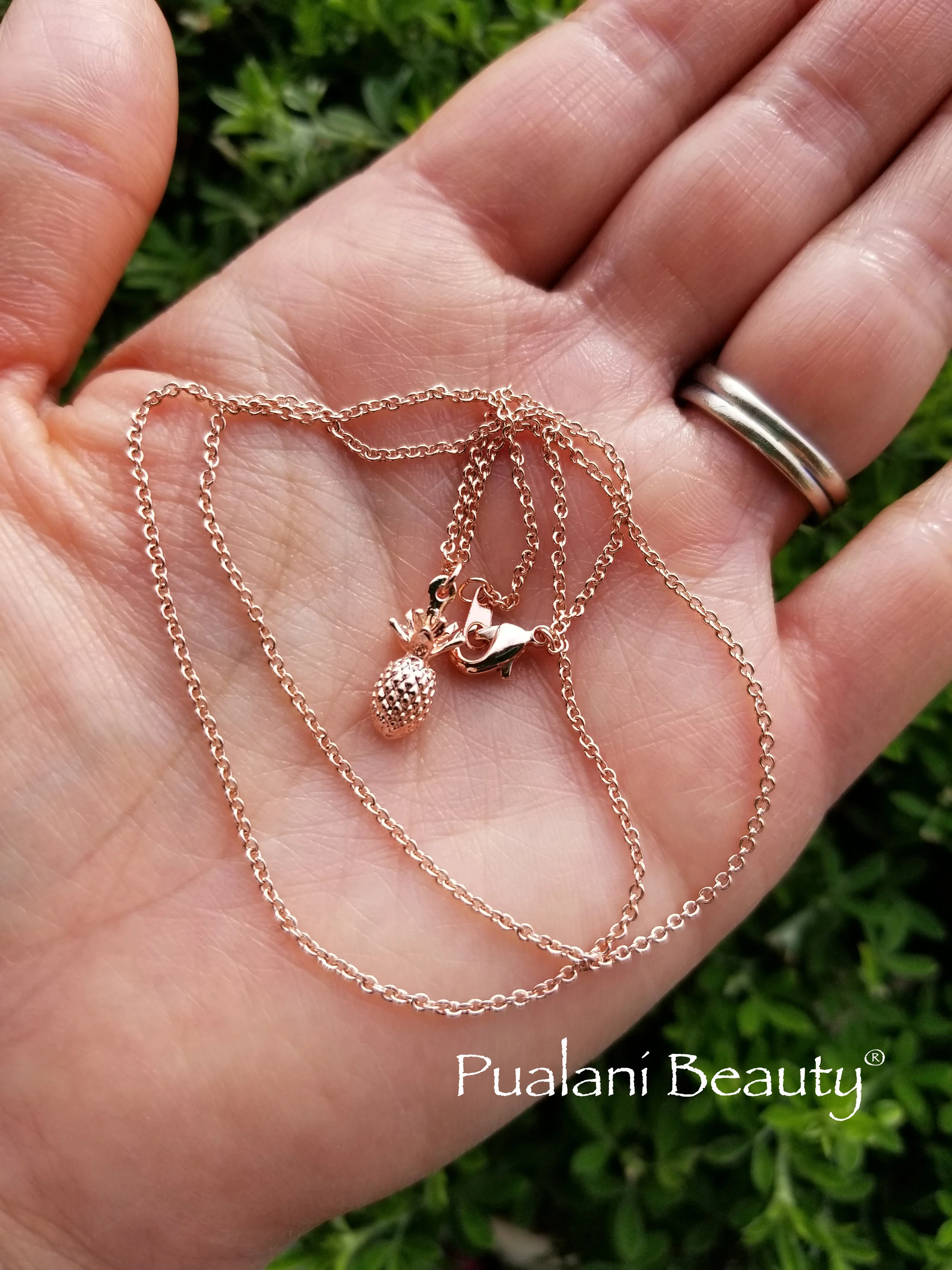 Rose Gold Pineapple Necklace — Pualani Beauty